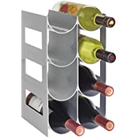 mDesign Práctico estante para botellas de vino – Botelleros para vino y otras bebidas para guardar hasta 8 unidades…
